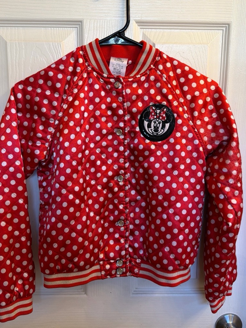 Disney Red & White Minnie Mouse Polka Dot Bomber Jacket